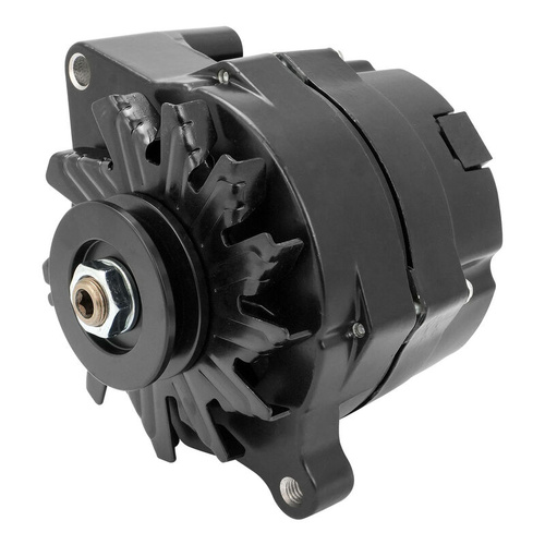 Proflow Alternator Power Spark, 100 Amp 1-Wire, Internal Regulator, Black Powder coat, V-Belt, For Ford, Falcon, Each