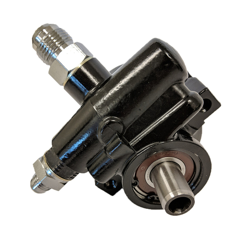 Proflow Power Steering Pump, GM Type 2, Aluminium Remote Reservoir, Black, with V Belt Pulley Universal