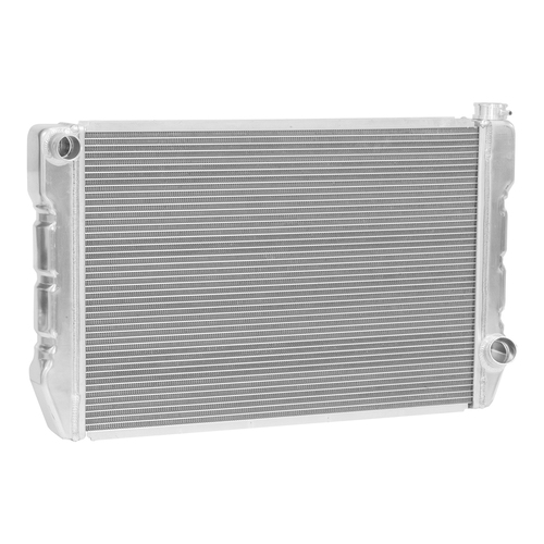 Proflow Radiator, Universal, Fabricated Aluminium Tanks, Natural, 31 in. Wide, 19.00in. High, 2.25 in. Thick, Chev Side Inlet & outlets