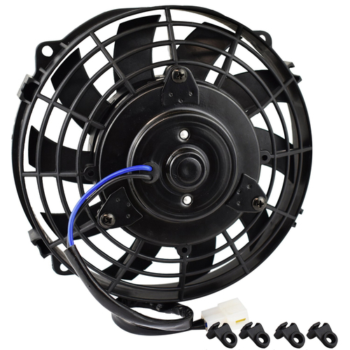Proflow Electric Fan, Cooling Curved Black Single, 7 in. Diameter, Reversible, 800 cfm, Black, Plastic