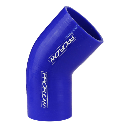 Proflow Hose Tubing Air intake, Silicone, Reducer, 2.00in. - 2.25in. 45 Degree Elbow, Blue