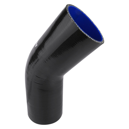 Proflow Hose Tubing Air intake, Silicone, Reducer, 2.50in. - 2.75in. 45 Degree Elbow, Black