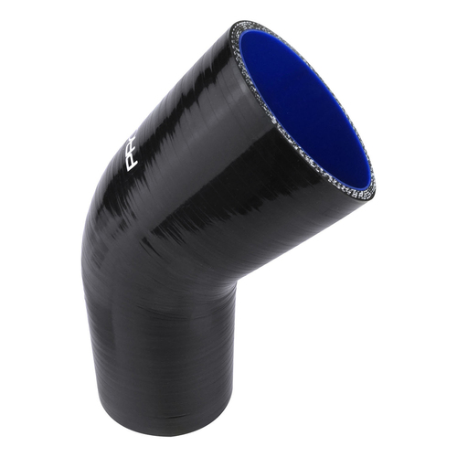 Proflow Hose Tubing Air intake, Silicone, Reducer, 2.50in. - 3.00in. 45 Degree Elbow, Black