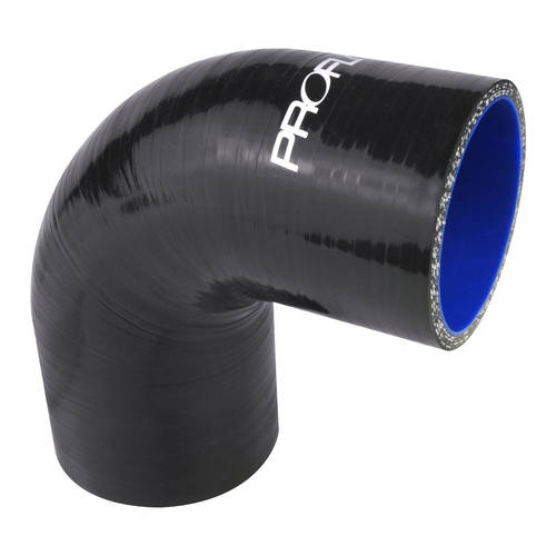 Proflow Hose Tubing Air intake, Silicone, Reducer, 2.25in. - 2.50in. 90 Degree Elbow, Black
