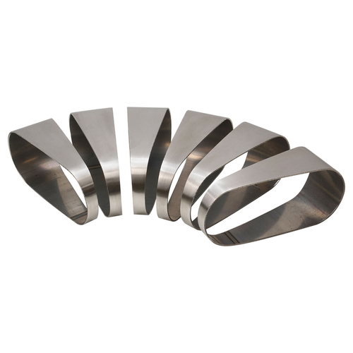 Proflow Pie Cut Oval Tubing Stainless Steel cut 3.5 in., 50mmx110mm horizontal cut 15 degree, 6 pcs set