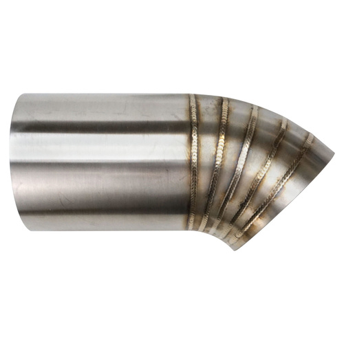 Proflow Pie Cut Welded, 304 Stainless Steel, Turbo Dump Pipe Tip, 2.50'', 36 degree Angle, 120mm Leg Length