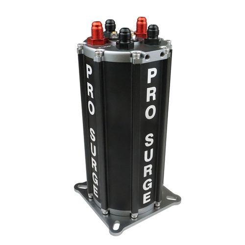 Proflow Pro-Surge Tank, Fuel Pump System, Aluminium, Black, with Dual 340 LPH Fuel Pumps, Electric, 1.5L Capacity