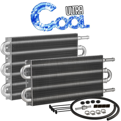 Proflow Fluid Cooler, Transmission, Tube, Fin, Natural, 7.5 in. x 15.875 in. x 0.75 in, 3/8 in. Inlet, Outlet
