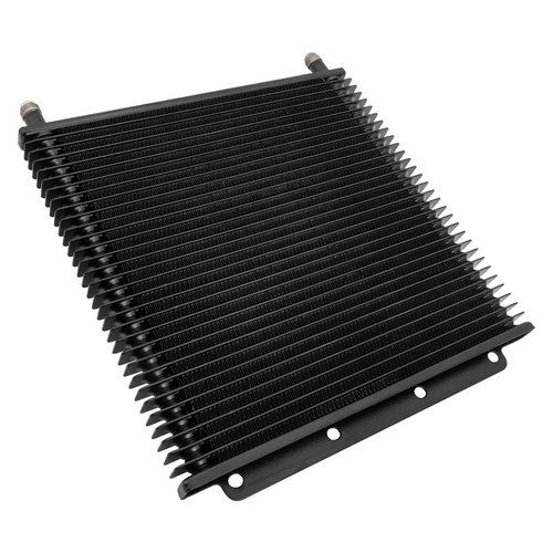 Proflow Transmission Oil Cooler, Tube & Fin, 280mm x 255mm x 19mm, AN6 Male, Black