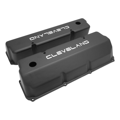 Proflow Valve Covers, Tall Cast Aluminium, Black, For Ford Logo, Small Block For Ford 302, 351C, Pair