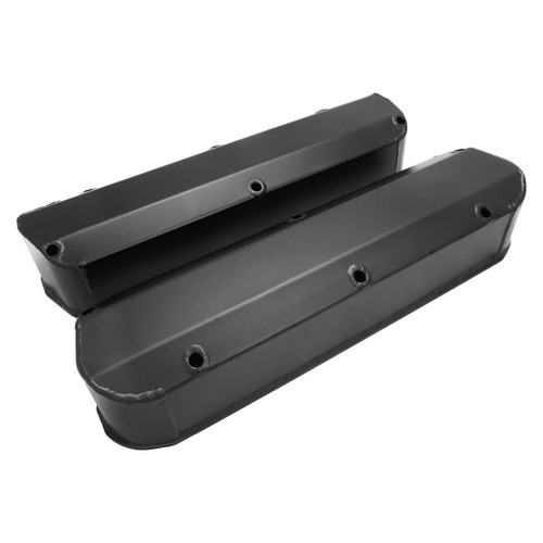 Proflow Valve Covers, Tall, Fabricated Aluminum, Black Powder Coated, For Ford, Small Block 289, 302, 351W, No Breather Hole Pair