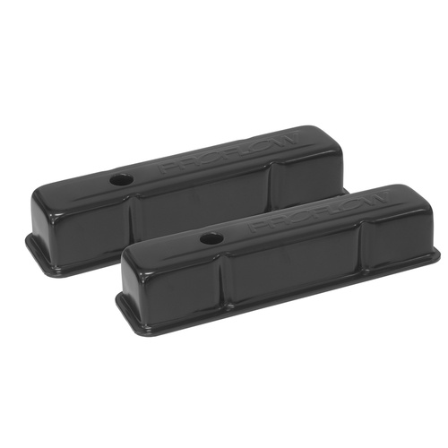 Proflow Valve Covers, Steel Black Tall, Chev Small Block, Pair