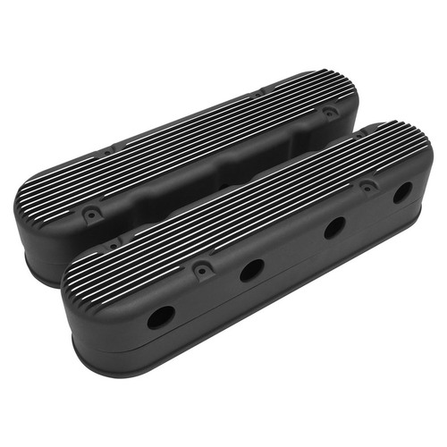 Proflow Valve Covers, LS For Chevrolet For Holden, Two-Piece, Cast Aluminium, Satin Black, 4.25 in. Tall, Baffle