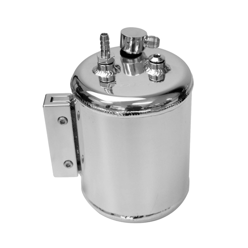 Proflow Brake Vacuum Reservoir Tank, Fabricated Aluminium, 126mm Diameter, Check Valve & Hardware, Polished