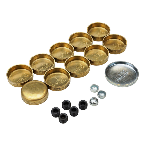 Proflow Freeze Welsh plugs, Brass, For Chevrolet, Small Block, 400, Kit