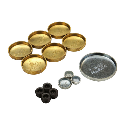 Proflow Freeze Welsh plugs, Brass, For Ford, 221-302, 351W, Kit