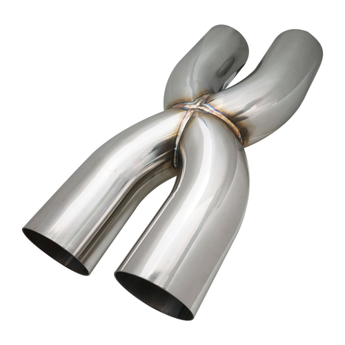 Proflow Exhaust X Pipe, Universal, 304 Stainless Steel, Polished, 3.50in. Inlet/Outlet, 18in. Length
