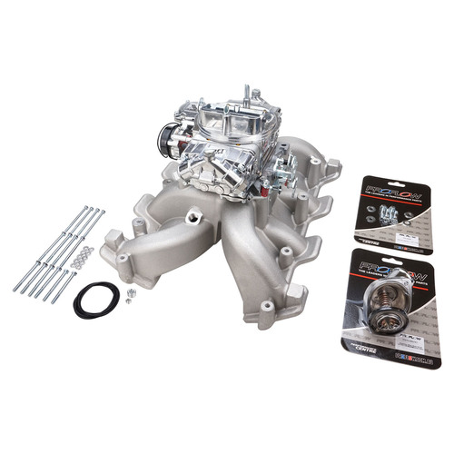 Intake Manifold & Carburettor Kit  Sliver Series RPM AirMax, Dual Plane, Street Brawler 750 Vac, Electric Choke,Carbutetor, Chev Holden LS1,LS2 ,LS6 E