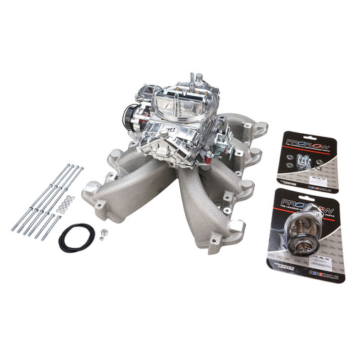 Intake Manifold & Carburettor Kit  Sliver Series RPM AirMax, Single Plane, Street Brawler 750 Vac, Electric Choke,Carbutetor, Chev Holden LS1,LS2 ,LS6